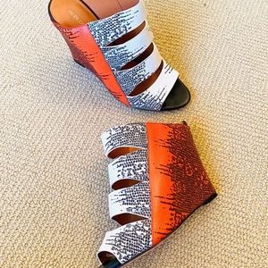 Rebecca Minkoff Snakeskin Leather Wedges (38)